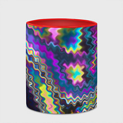 Кружка 3D Абстракция переливы, цвет: 3D-белый + красный — фото 2