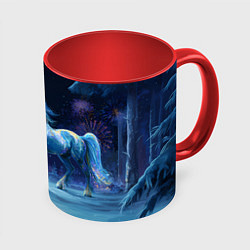 Кружка цветная Сияющая новогодняя лошадка