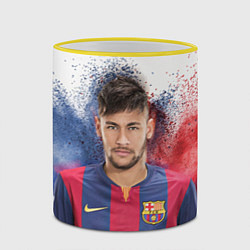 Кружка 3D Neymar FCB, цвет: 3D-желтый кант — фото 2