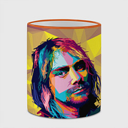 Кружка 3D Kurt Cobain: Abstraction, цвет: 3D-оранжевый кант — фото 2
