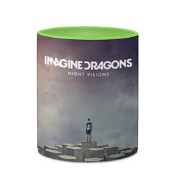 Кружка 3D Imagine Dragons: Night Visions, цвет: 3D-белый + светло-зеленый — фото 2