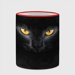 Кружка 3D Черная кошка, цвет: 3D-красный кант — фото 2