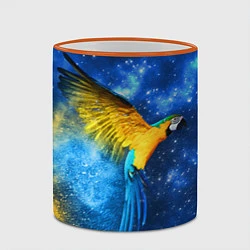 Кружка 3D Космический попугай, цвет: 3D-оранжевый кант — фото 2