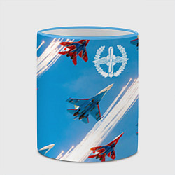 Кружка 3D Самолеты ВВС, цвет: 3D-небесно-голубой кант — фото 2