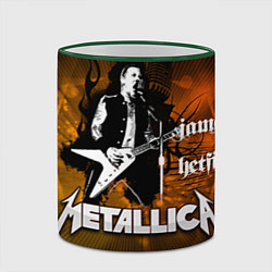 Кружка 3D Metallica: James Hetfield, цвет: 3D-зеленый кант — фото 2