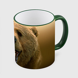 Кружка 3D Взгляд медведя, цвет: 3D-зеленый кант