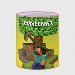 Кружка 3D Minecraft Tree, цвет: 3D-розовый кант — фото 2