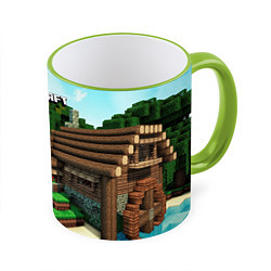 Кружка 3D Minecraft House, цвет: 3D-светло-зеленый кант