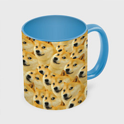 Кружка 3D Doge, цвет: 3D-белый + небесно-голубой