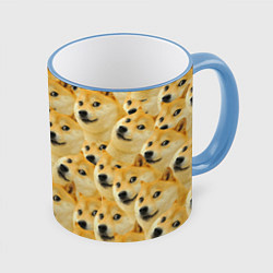 Кружка 3D Doge, цвет: 3D-небесно-голубой кант