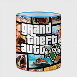 Кружка 3D GTA 5: City Stories, цвет: 3D-небесно-голубой кант — фото 2