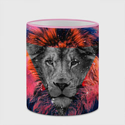Кружка 3D Космический лев, цвет: 3D-розовый кант — фото 2