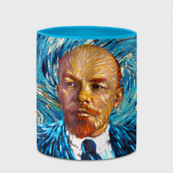 Кружка 3D Ленин Ван Гога, цвет: 3D-белый + небесно-голубой — фото 2