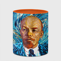 Кружка 3D Ленин Ван Гога, цвет: 3D-белый + оранжевый — фото 2