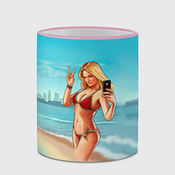 Кружка 3D GTA 5: Sea Girl, цвет: 3D-розовый кант — фото 2