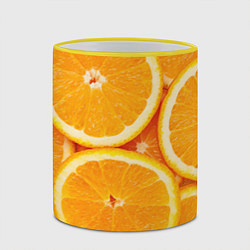 Кружка 3D Апельсин, цвет: 3D-желтый кант — фото 2