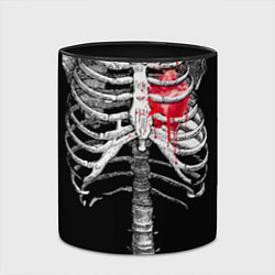 Кружка 3D Скелет с сердцем, цвет: 3D-белый + черный — фото 2