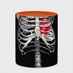 Кружка 3D Скелет с сердцем, цвет: 3D-белый + оранжевый — фото 2