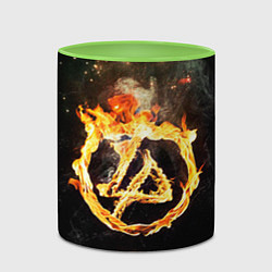Кружка 3D Linkin Park: Burning the skies, цвет: 3D-белый + светло-зеленый — фото 2
