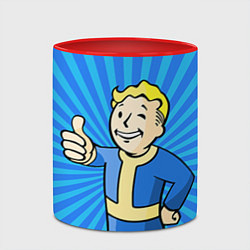 Кружка 3D Fallout Blue, цвет: 3D-белый + красный — фото 2