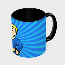 Кружка 3D Fallout Blue, цвет: 3D-белый + черный