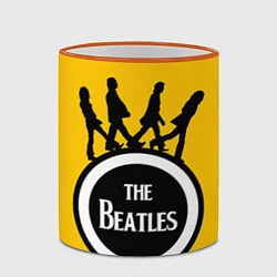 Кружка 3D The Beatles: Yellow Vinyl, цвет: 3D-оранжевый кант — фото 2