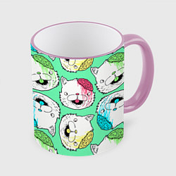 Кружка 3D Drop Dead: Kitty Heads, цвет: 3D-розовый кант