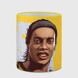 Кружка 3D Ronaldinho Art, цвет: 3D-желтый кант — фото 2