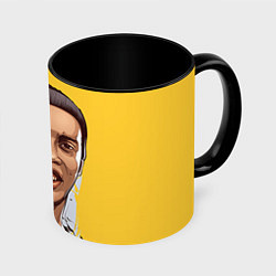 Кружка 3D Ronaldinho Art, цвет: 3D-белый + черный