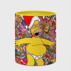 Кружка 3D Обжора Гомер, цвет: 3D-белый + желтый — фото 2