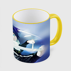 Кружка 3D Бездомный бог, цвет: 3D-желтый кант