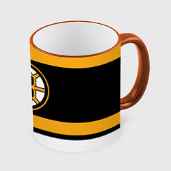 Кружка 3D Boston Bruins, цвет: 3D-оранжевый кант