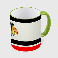 Кружка 3D Chicago Blackhawks, цвет: 3D-светло-зеленый кант