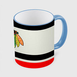 Кружка 3D Chicago Blackhawks, цвет: 3D-небесно-голубой кант