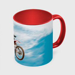 Кружка 3D Эндуро, цвет: 3D-белый + красный