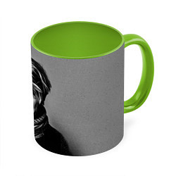 Кружка 3D Дэвид Боуи, цвет: 3D-белый + светло-зеленый