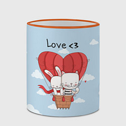 Кружка 3D Влюбленные на шаре, цвет: 3D-оранжевый кант — фото 2