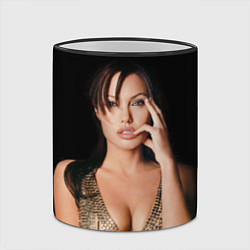 Кружка 3D Angelina Jolie, цвет: 3D-черный кант — фото 2