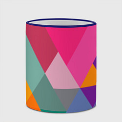 Кружка 3D Разноцветные полигоны, цвет: 3D-синий кант — фото 2