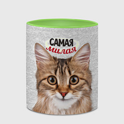 Кружка 3D Самая милая, цвет: 3D-белый + светло-зеленый — фото 2