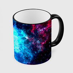 Кружка 3D Голубая вселенная, цвет: 3D-черный кант