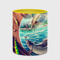 Кружка 3D Истинный рыболов, цвет: 3D-белый + желтый — фото 2