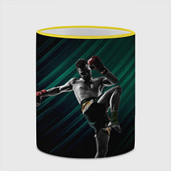 Кружка 3D Muay thai kick, цвет: 3D-желтый кант — фото 2