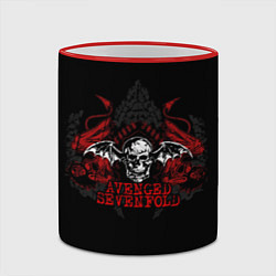 Кружка 3D Avenged Sevenfold: Fly Skull, цвет: 3D-красный кант — фото 2