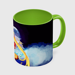 Кружка 3D Сейлор Мун, цвет: 3D-белый + светло-зеленый
