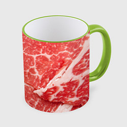 Кружка 3D Кусок мяса, цвет: 3D-светло-зеленый кант