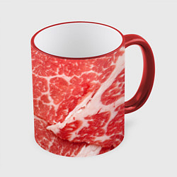 Кружка 3D Кусок мяса, цвет: 3D-красный кант
