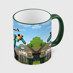 Кружка 3D Minecraft Rider, цвет: 3D-зеленый кант