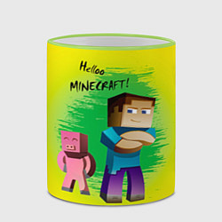Кружка 3D Hello Minecraft, цвет: 3D-светло-зеленый кант — фото 2