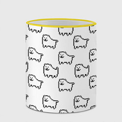 Кружка 3D Undertale Annoying dog white, цвет: 3D-желтый кант — фото 2